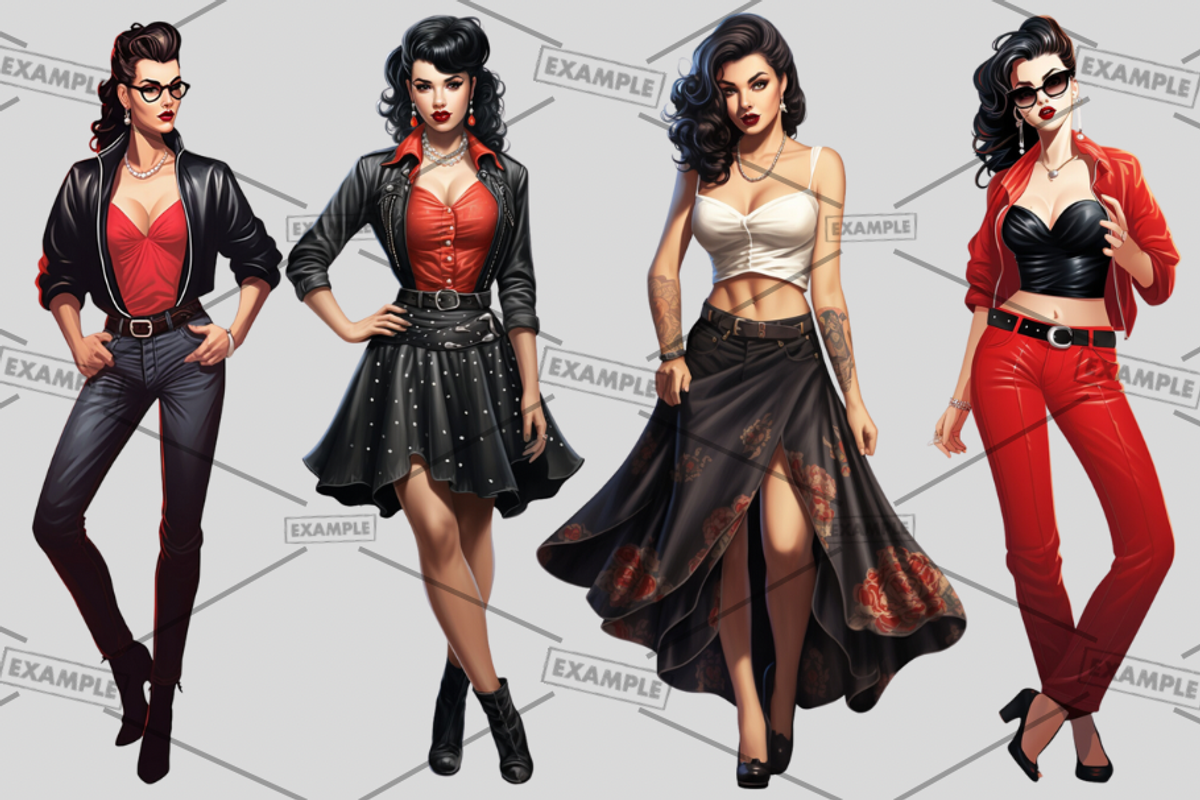 Rockabilly Women Bundle of 33, a Graphic by Jay Major Designs (Photo 7 of 11)