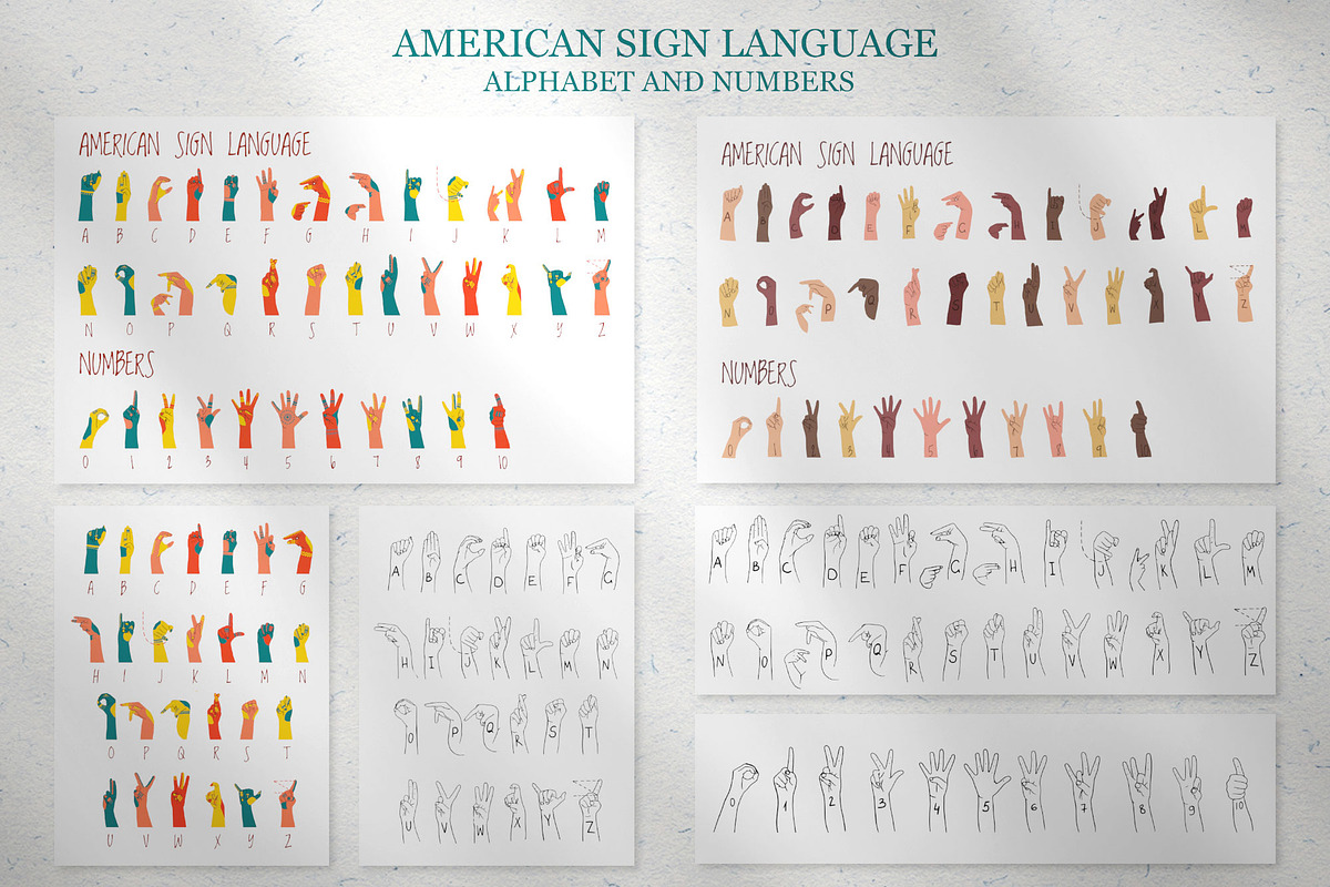 Sign Language bundle. ASL alphabet, an Education Illustration by ann_etc (Photo 2 of 10)