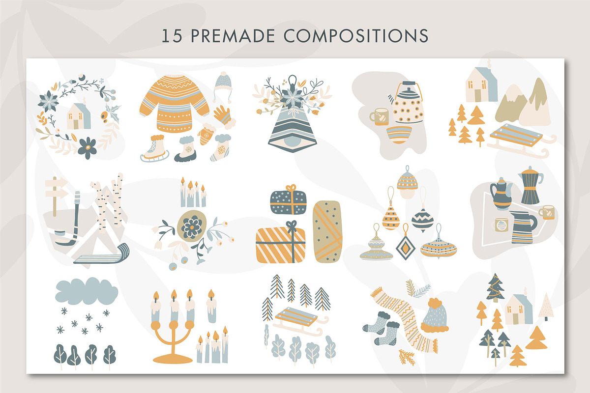 Hello Winter. 206 elements, a Decorative Illustration by BAGIRA | Studio (Photo 6 of 12)