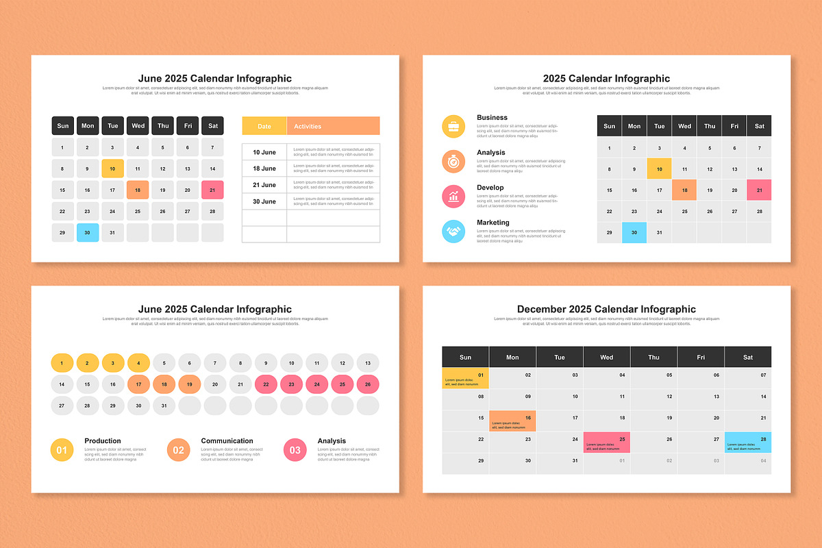 2025 Calendar Infographic Template, a Presentation Template by Mighty-Slide (Photo 3 of 7)
