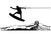 Water Ski Silhouette Vector Bundle, an Illustration by Designs_River (Thumbnail 46 of 51)