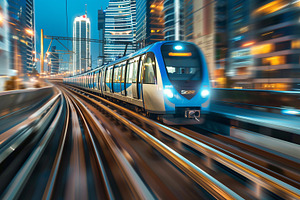 High speed train in motion, a Transportation Photo by Imaginarium