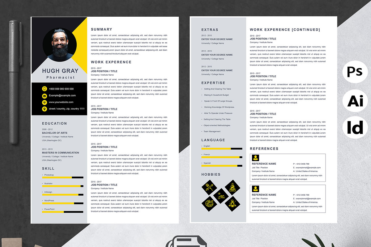 Pharmacist Resume | CV Template, a Resume Template by Attractive Resume (Photo 2 of 3)
