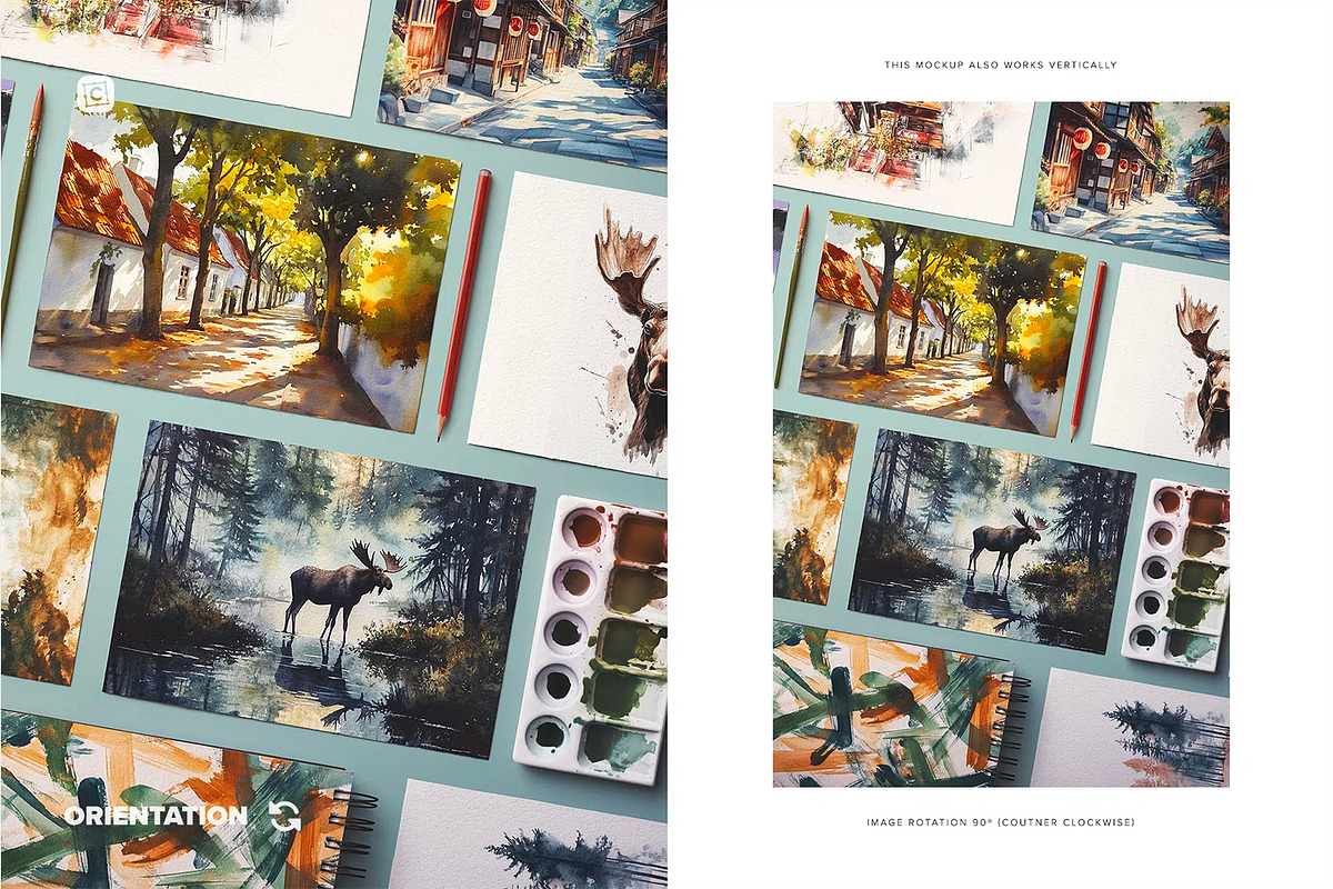 Watercolor Paper Mockup Layout, a Product Mockup by Custom Scene (Photo 8 of 10)