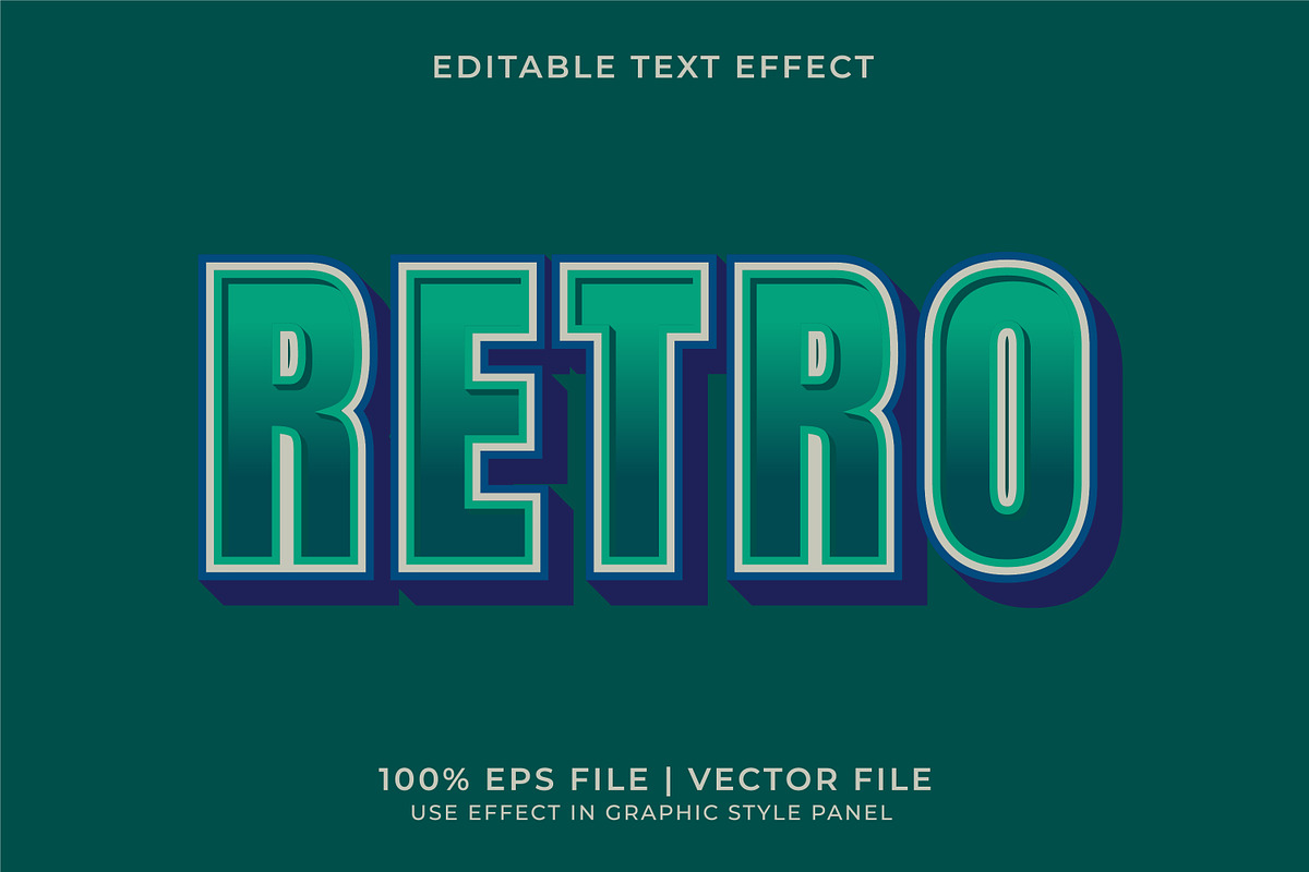 Retro 4 Text Effect Bundle, a Layer Style Add-On by WM48 Shop (Photo 4 of 10)