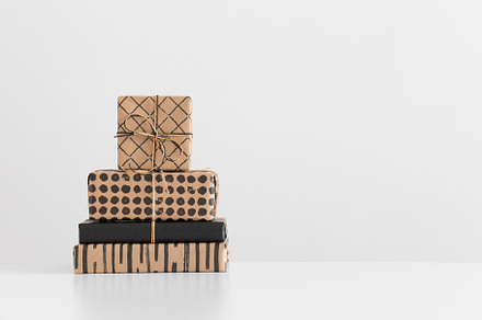 Black and kraft christmas gifts,JPEG
