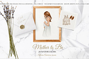 Sweet Maternity Watercolor Set, an Illustration by CrystalinaShop (Thumbnail 2 of 10)