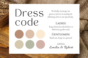Party Dress code details info card