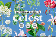 Blue Vintage Botanical Pattern, a Pattern Graphic by likorbut (Thumbnail 1 of 14)
