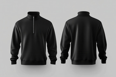 Stylish black quarter zip sweater, a Photo by Pavel_design