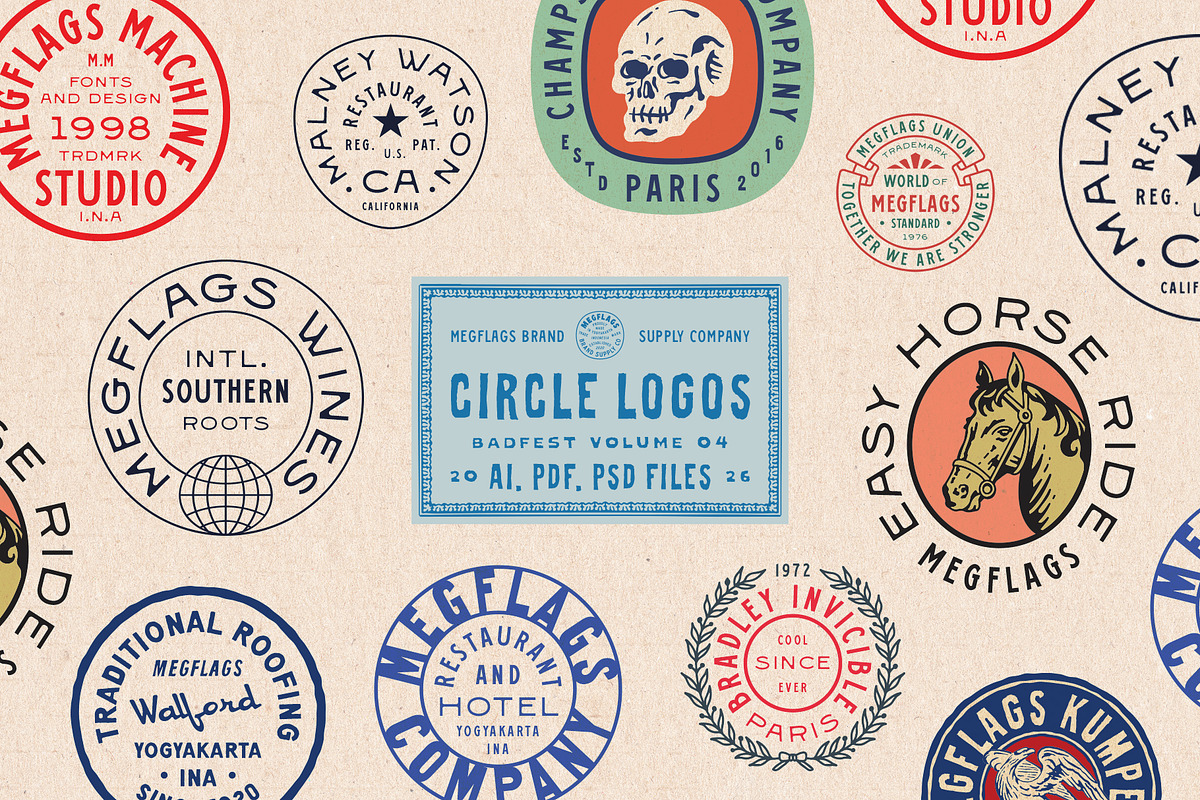 Badfest Vol.4 100 Logo Templates, a Branding & Logo Template by Megflags (Photo 3 of 13)
