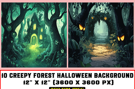 10Creepy Forest Halloween Background