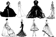 50 beautiful girls in evening dresse, a Decorative Illustration by AnastasiyaOleynik (Thumbnail 5 of 7)