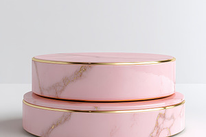 Pink Marble Display Stand Elegant Go, an Abstract Photo by Pixeness Studio