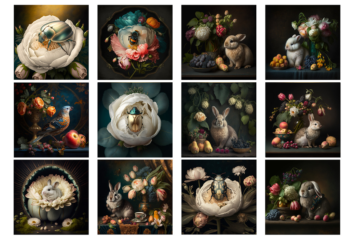 111 Animal Art Still Life Prints, a Background Graphic by YvY (Photo 3 of 11)
