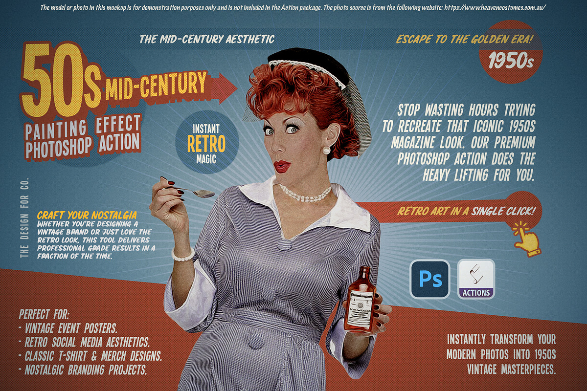 50s Mid-Century Painting Effect, an Action Add-On by The Design For Co. (Photo 1 of 3)