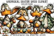 Whimsical Easter Duck Clipart, an Illustration by OK Design (Thumbnail 1 of 6)