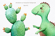 Watercolor Dinosaurs Collection, a Decorative Illustration by MariArtySpace (Thumbnail 9 of 12)