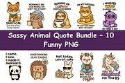 Sassy Animal Quote Bundle – 10 PNG, an Animal Illustration by Smillyy Threads (Thumbnail 1 of 13)