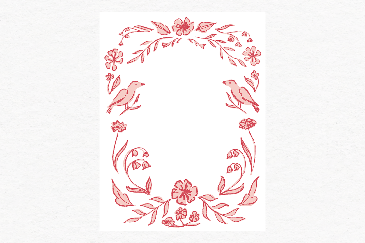 Pink Floral Frame Wedding Clipart, an Illustration by Jordyn Grace Design (Photo 1 of 2)