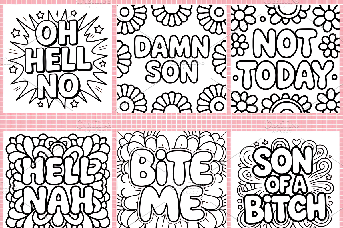 SWEAR WORD COLORING BOOOK, an Illustration by Ink Gallery (Photo 3 of 4)