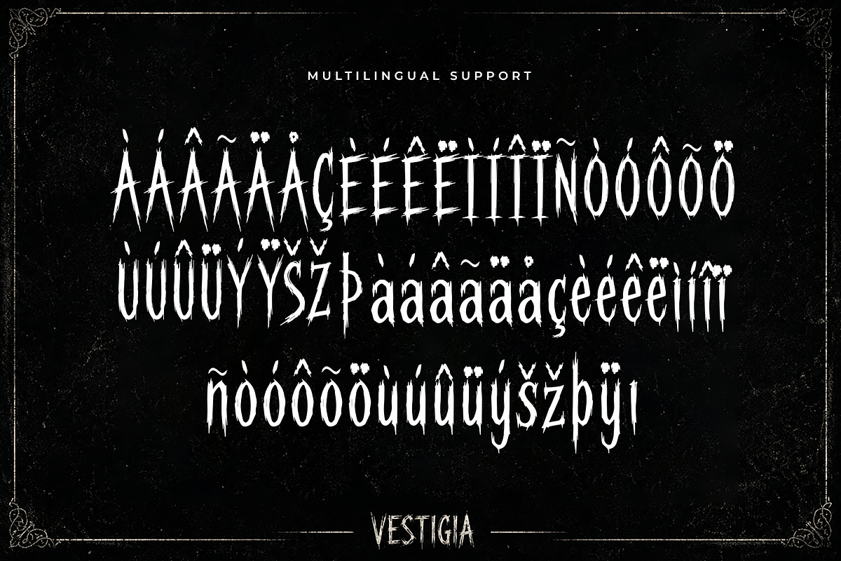 Vestigia - Horror Display Font, a Blackletter Font by overlaytemplates (Photo 5 of 5)