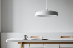 Simple dining area with white decor, a Photo by Beautiful things