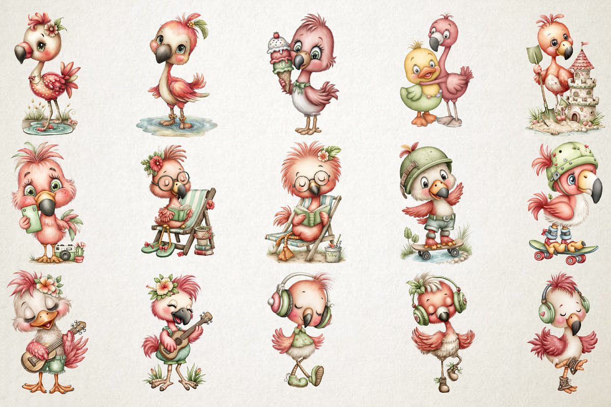 Whimsical Flamingo Pool Summer PNG, an Illustration by RobertsArt (Photo 2 of 5)