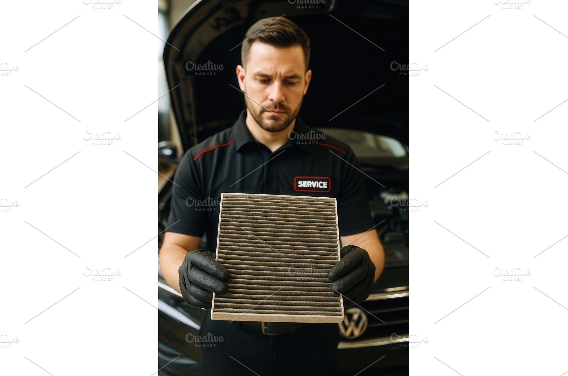 Caucasian male mechanic inspecting a, a Person Photo by Sergey Kotenev