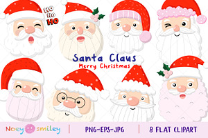 Santa Claus Flat Clipart, Xmas