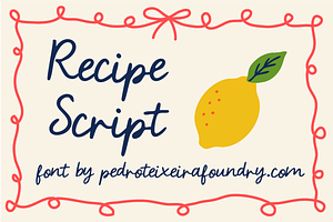 Recipe Script Font