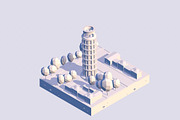 Cartoon Low Poly Pisa Tower Landmark, an Architecture 3D Model by Anton Moek (Thumbnail 3 of 6)