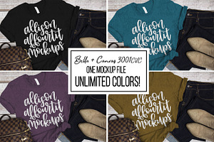 Color Changeable! Bella Canvas 3001, a Shirt Mockup by Allison Affourtit Mocks