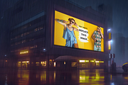 Night Billboard Mockup Template, an Advertising Mockup by GearShift (Thumbnail 3 of 3)