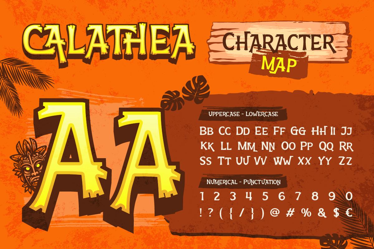 Calathea - Fun Hawaiian Font, a Symbol Font by Artisan Themes (Photo 2 of 10)