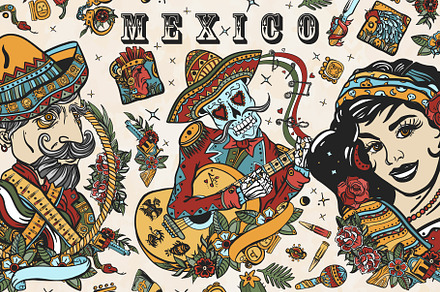 Mexico old school tattoo