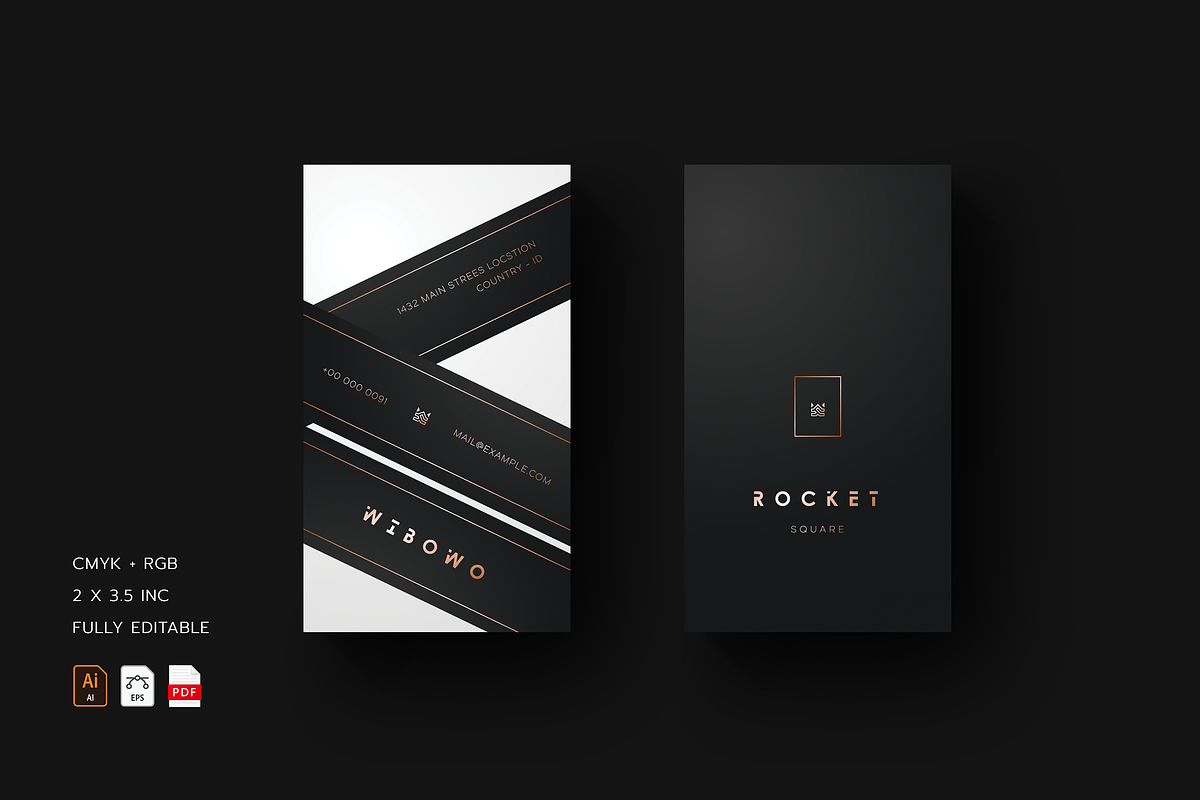 Vertical Business Card Template, a Business Card Template by Ctrl space studio (Photo 2 of 5)