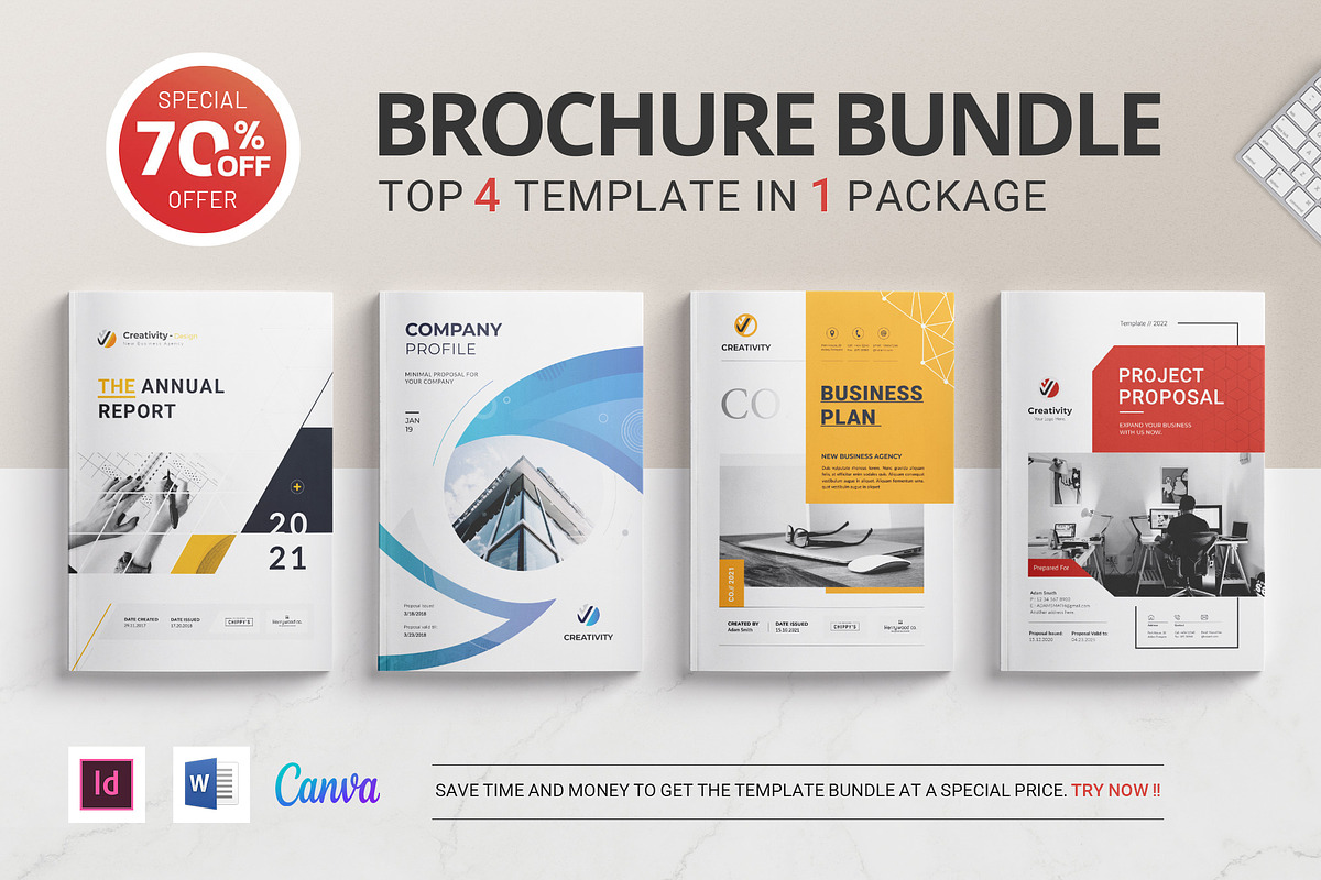 Brochure Bundle | Docx, Iindd, Canva, a Brochure Template by Creativity-Design (Photo 1 of 55)