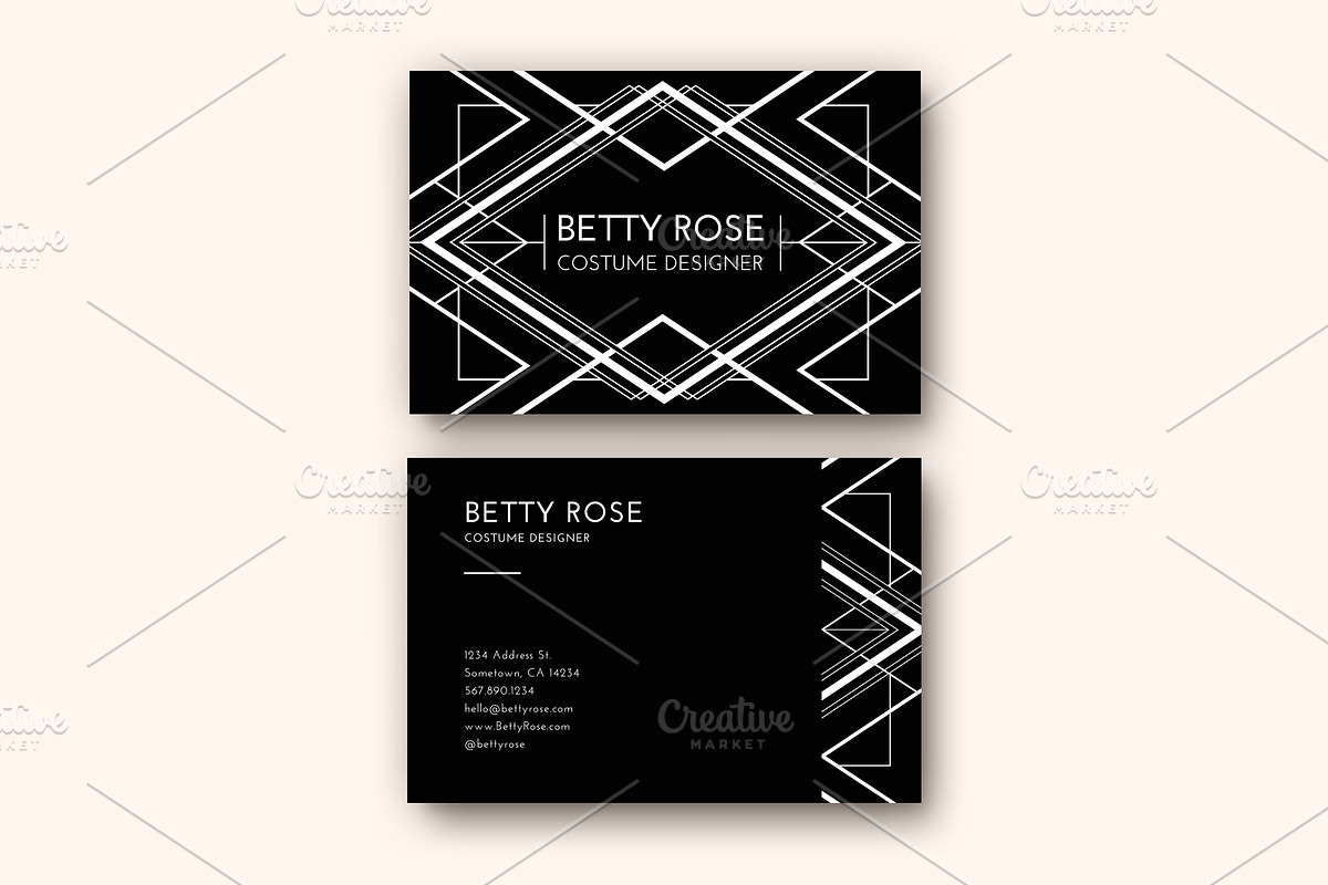 Modern Deco Business Card Templates, a Business Card Template by Nova Donna (Photo 4 of 5)