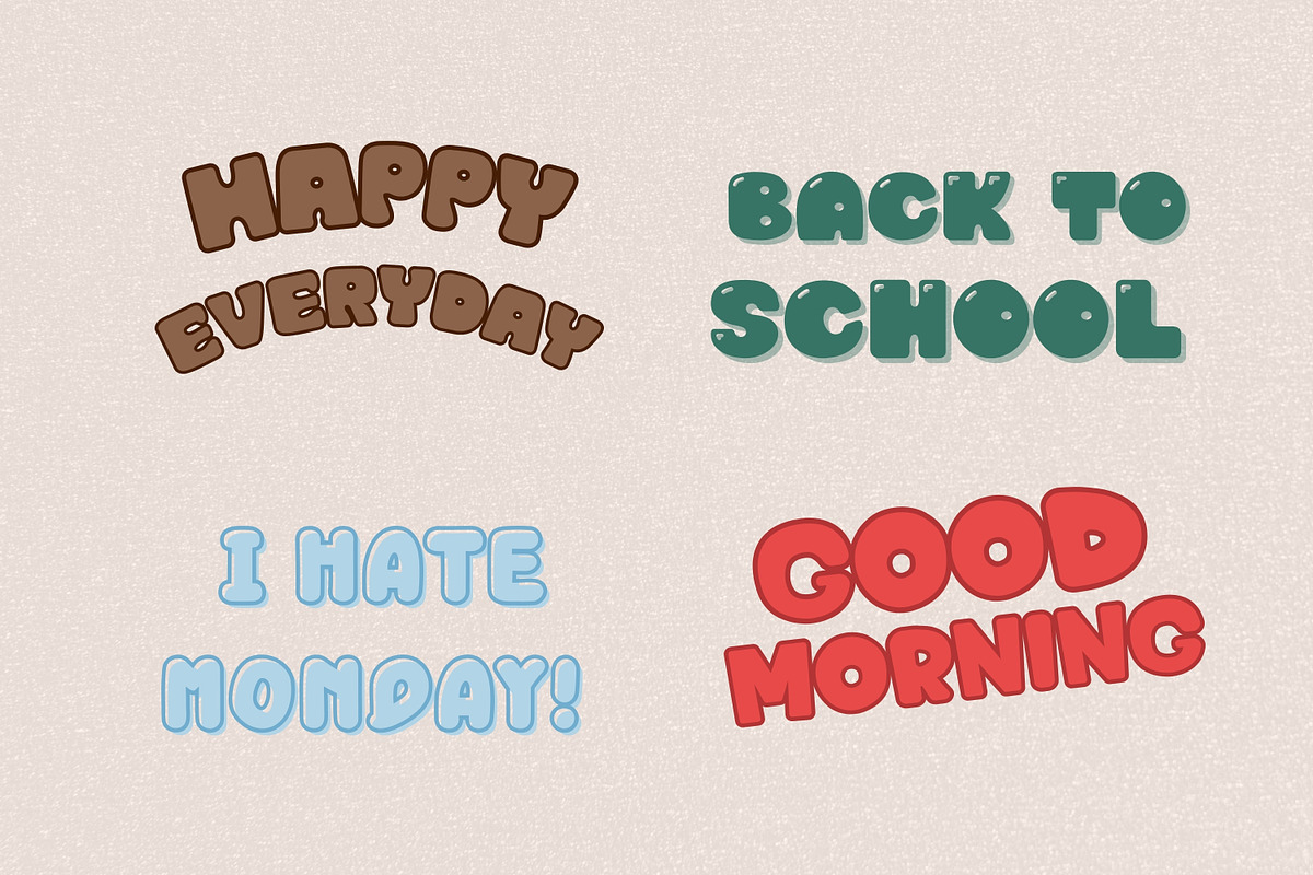 10 Display Bubble Fonts Bundle, a Handwritten Font by ZoloDesignHub (Photo 5 of 6)
