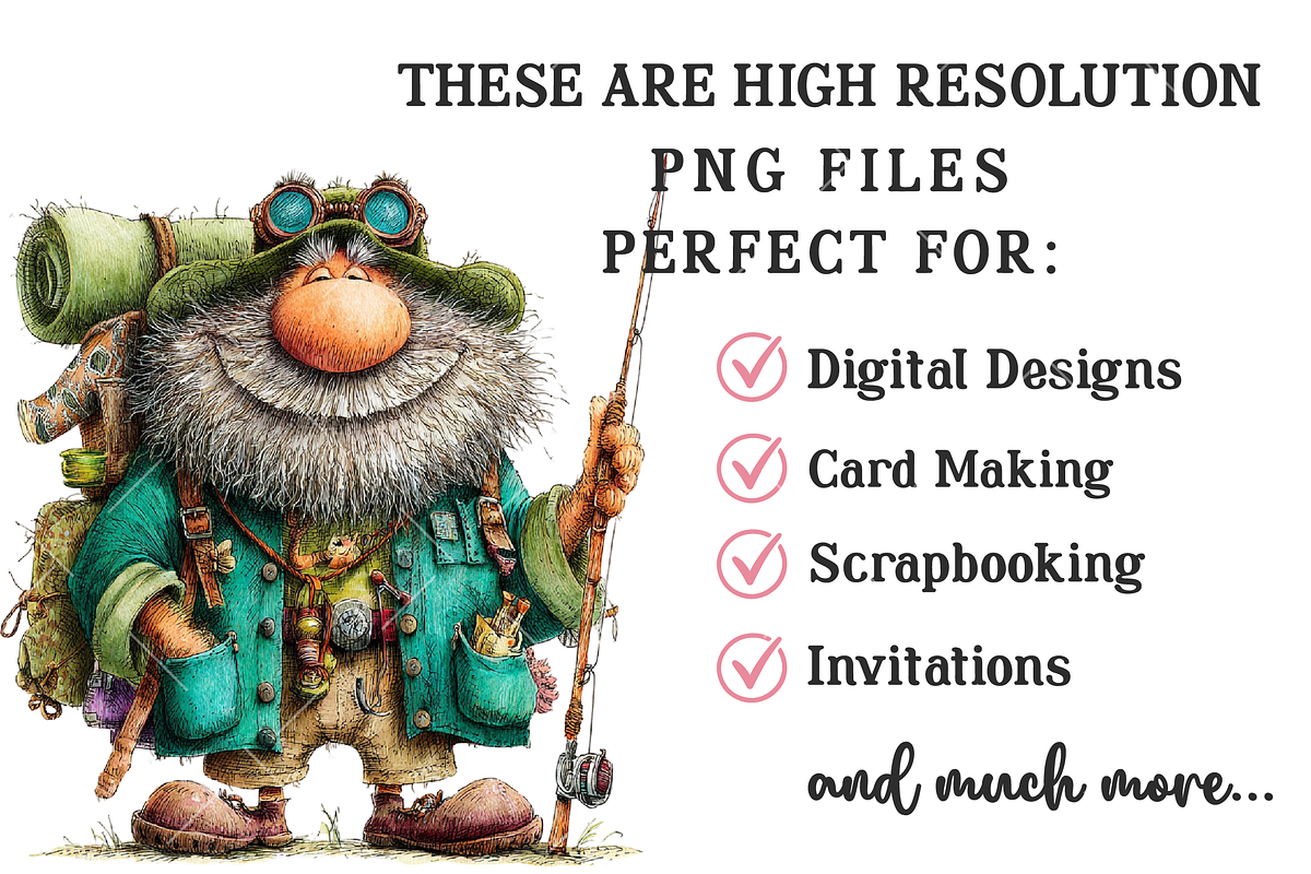 Whimsical Fisherman PNG Clipart, an Illustration by OK Design (Photo 5 of 6)