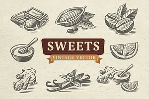 Sweets vintage vector.