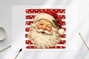 Vintage Christmas Santa Red Stripes, a Seasonal Illustration by Canvas Craft (Thumbnail 6 of 6)