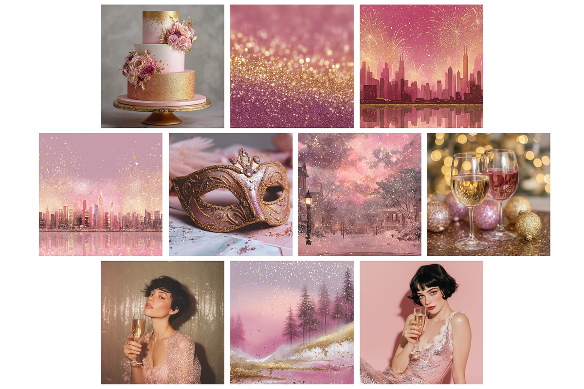Pink New Year's Eve Background, a Background Graphic by NadiaTheronArt (Photo 2 of 5)