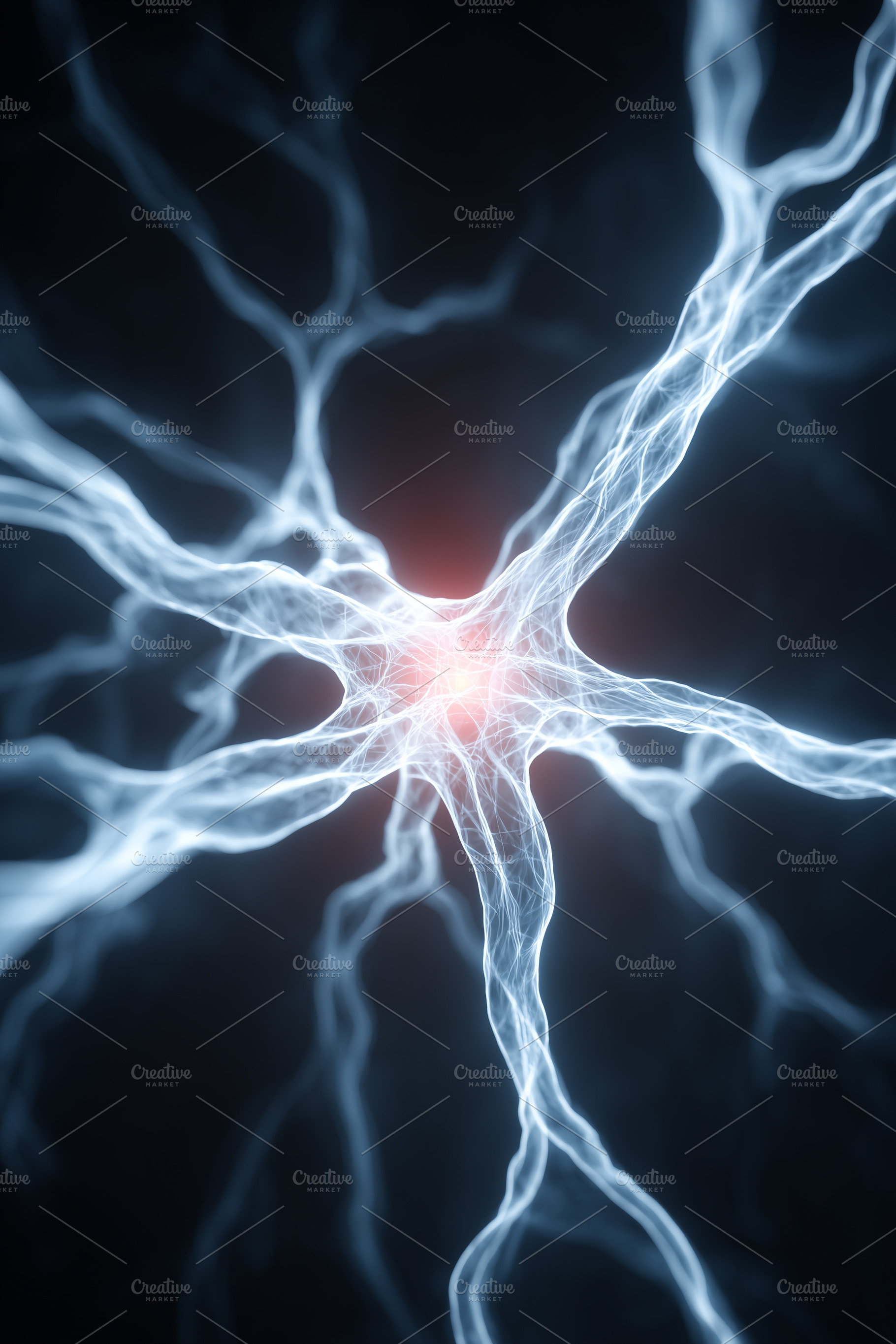 Glowing neural network or brain, a Health & Medical Photo by MistyDay