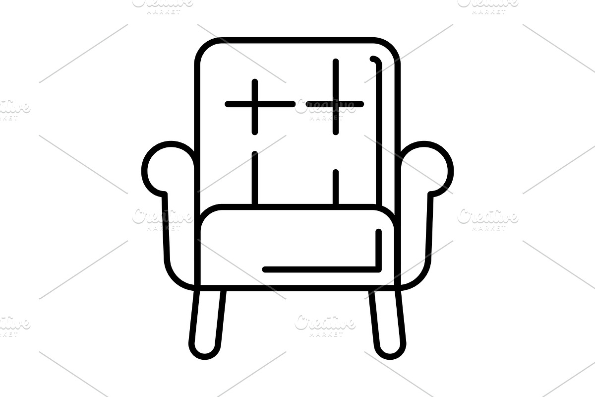 Soft chair icon., an Outline Icon by incomible