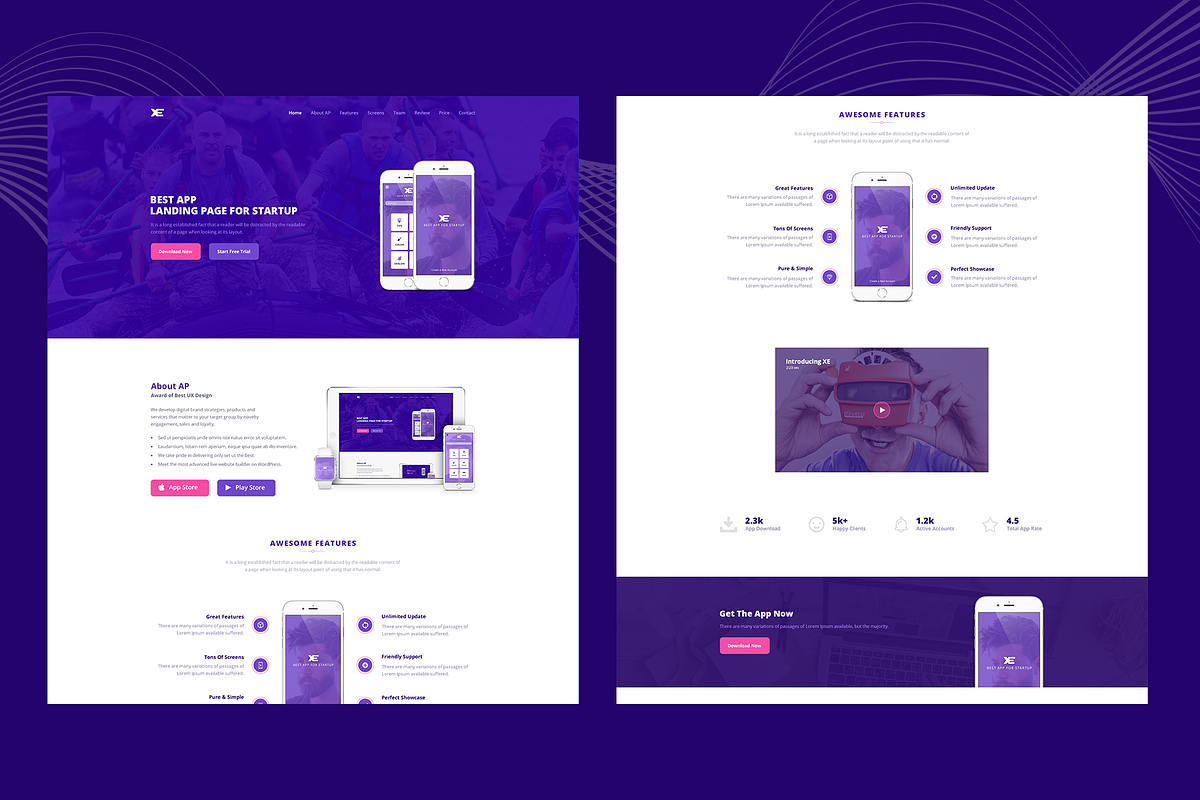 XE-App Landing HTML Template, a HTML Template by THESOFTKING (Photo 2 of 2)