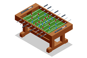 Isometric classic wooden foosball, a Sport Illustration by Golden Sikorka