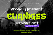 Cuaniges - Rustic Display Font, a Handwritten Font by trabaskriya (Thumbnail 1 of 9)