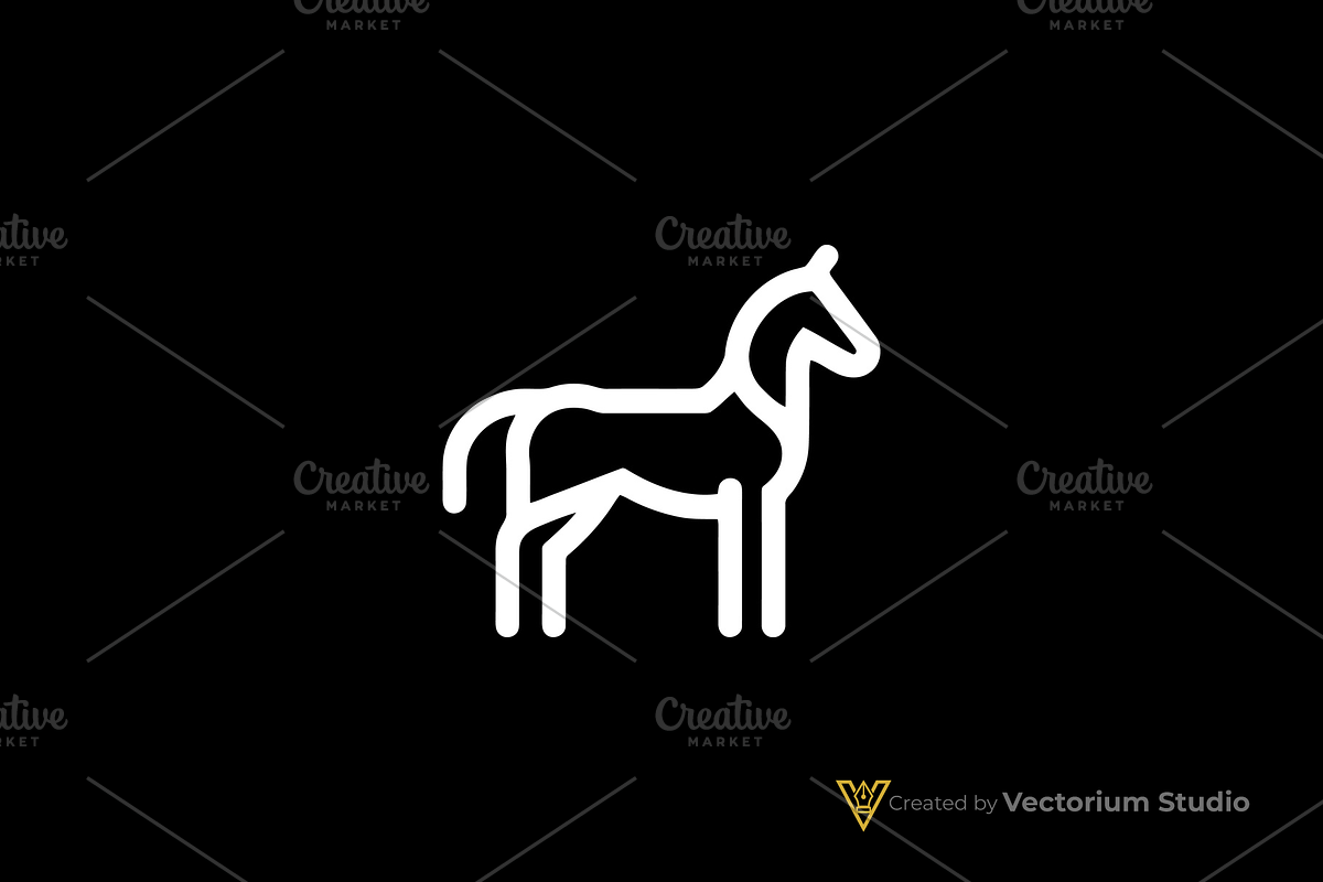 Minimal Horse Geometric Logo, a Branding & Logo Template by Vectorium Studio (Photo 2 of 3)
